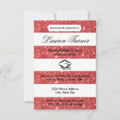 Parties scintillant rouge Faux Faire-part 3x5 Grad (Devant)