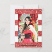 Parties scintillant rouge Faux Faire-part 3x5 Grad (Dos)