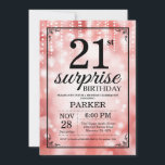 Parties scintillant rouge Invitation surprise 21e<br><div class="desc">Invitation surprise 21e anniversaire avec feux à cordes rouges avec Arrière - plan à Parties scintillant rouge. Anniversaire rouge. Anniversaire adulte. Hommes ou femmes Anniversaire Invitation. 13e 15e 16e 18e 20e 21e 30e 40e 50e 60e 70e 80e 90e 100e, n'importe quel âge. Pour plus de personnalisation, cliquez sur le bouton...</div>