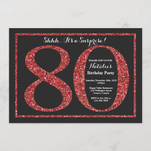 Parties scintillant rouge Invitation surprise 80e 