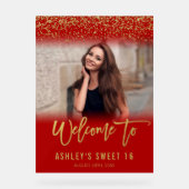 Parties scintillant Rouge or moderne Sweet 16 Phot (Recto)