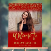 Parties scintillant Rouge or moderne Sweet 16 Phot (Neutre)