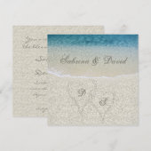 Parties scintillant Sandy Beach Wedding Invitation (Devant / Derrière)