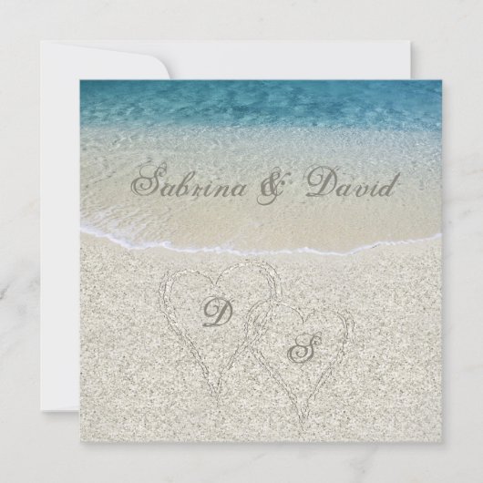 Parties scintillant Sandy Beach Wedding Invitation (Devant)