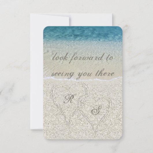 Parties scintillant Sandy Beach Wedding rsvp (Devant)