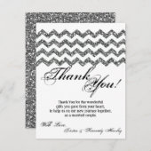 parties scintillant Silv 4x5 PLAT Carte de remerci (Devant / Derrière)