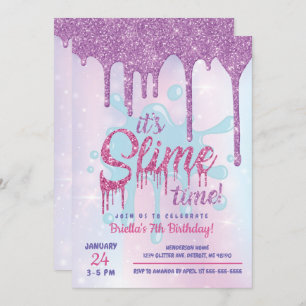 Parties scintillant Slime Party Invitation