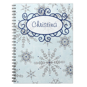 Parties scintillant Snowflakes Carnet spiral