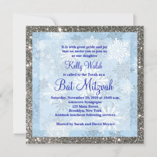 Parties scintillant Snowflakes Invitation du Bat m
