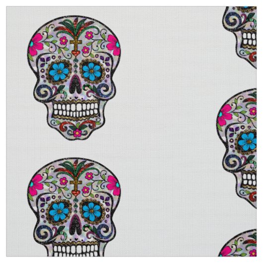 parties scintillant Sugar Skull tissu (Échantillon)