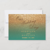 Parties scintillant turquoise et or - RSVP (Dos)