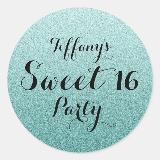 Parties scintillant Turquoise moderne Sticker Faux (Devant)