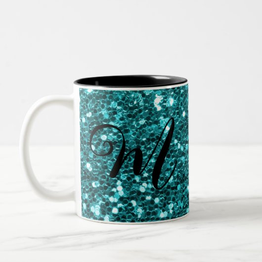 Parties scintillant Turquoise personnalisée Mug à  (Gauche)