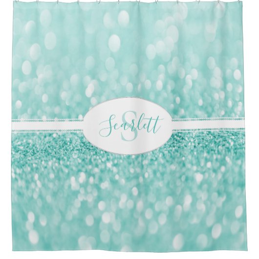 Parties scintillant turquoise Personnaliser rideau (Devant)