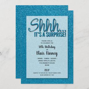 Parties scintillant Turquoise SURPRISE Invitations