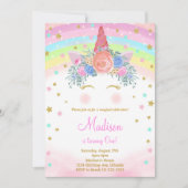 Parties scintillant Unicorn Invitation Anniversair (Devant)