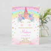 Parties scintillant Unicorn Invitation Anniversair (Debout devant)