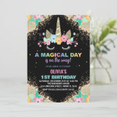 Parties scintillant Unicorn Invitations d'annivers (Debout devant)