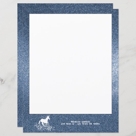 Parties scintillant Unicorne et étoiles | Papier b (Devant / Derrière)