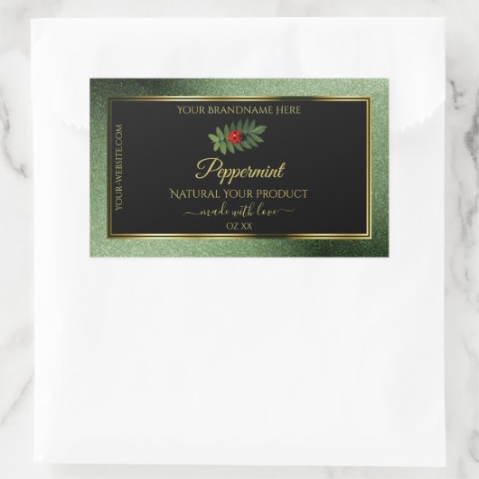 Parties scintillant vert foncé Noir Étiquettes de (Sac)