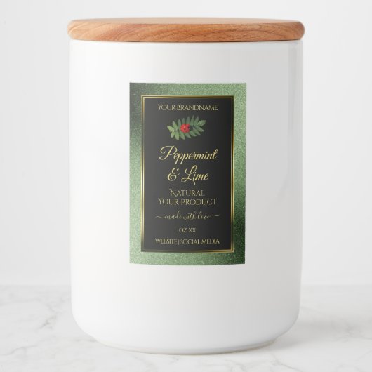 Parties scintillant vert foncé Noir Étiquettes de (Devant)