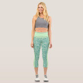 Parties scintillant verte Capri Leggings (Recto)
