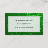 Parties scintillant verte Carte de visite de beaut (Dos)