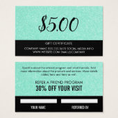 Parties scintillant verte | Carte remise (Devant & derrière)