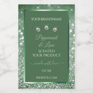 Parties scintillant verte Chic Étiquettes d'emball