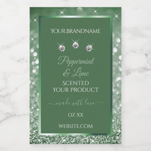 Parties scintillant verte Chic Étiquettes d'emball (Étiquettes simples)
