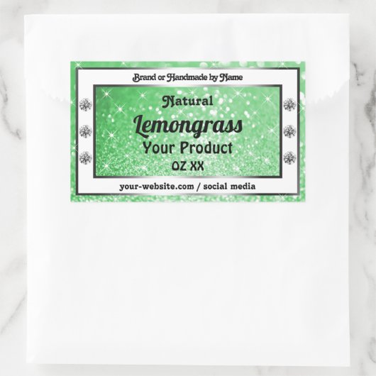 Parties scintillant verte Emerald avec Étiquettes  (Sac)