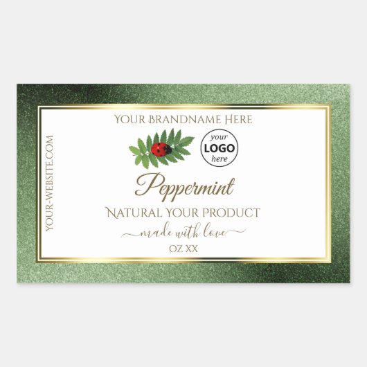 Parties scintillant verte et Étiquette de produit (Devant)