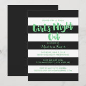 Parties scintillant verte Invitations de la fête d (Devant / Derrière)