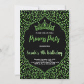 Parties scintillant verte Princesse Invitations d' (Devant)