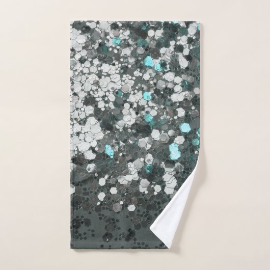 Parties scintillant verte turquoise Glam #1 (Parti (Serviette à main)
