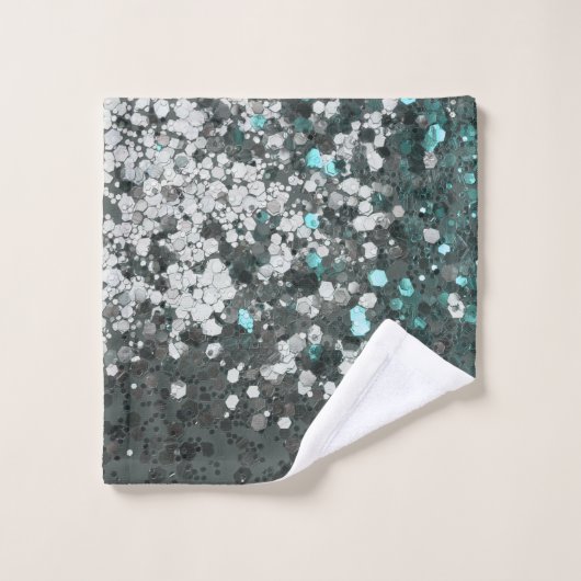 Parties scintillant verte turquoise Glam #1 (Parti (Gant de toilette)