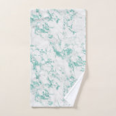 Parties scintillant verte Turquoise moderne Marbre (Serviette à main)