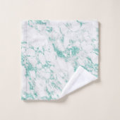 Parties scintillant verte Turquoise moderne Marbre (Gant de toilette)