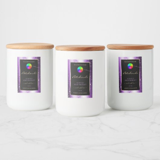 Parties scintillant violet cadre Étiquette de pro (Bouteilles)