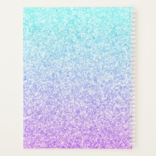 Parties scintillant violet et bleu Nom du monogram (Dos)