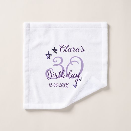Parties scintillant violet étoiles 30e anniversair (Gant de toilette)