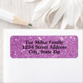 Parties scintillant violet Faux - Étiquettes d'adr (En situation)