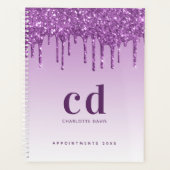 Parties scintillant violet gouttes violet monogram (Devant)