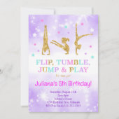 Parties scintillant violet Gymnastique Invitation (Devant)