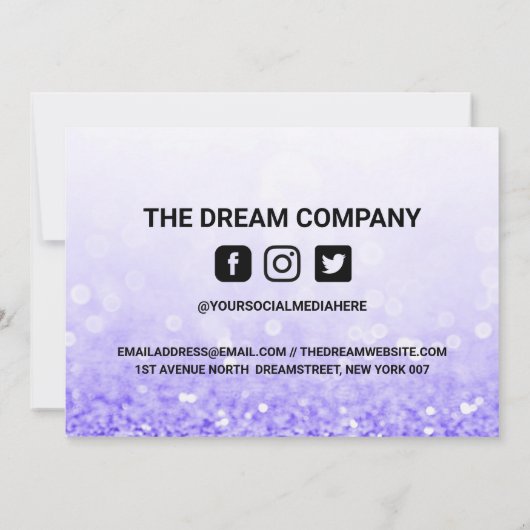 Parties scintillant violet Merci Média Insertion (Dos)