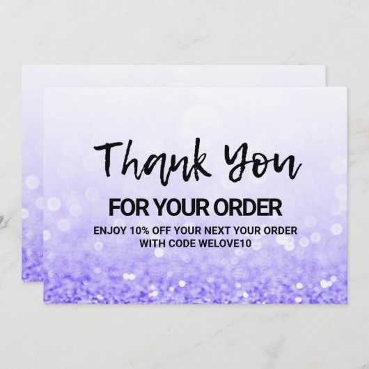 Parties scintillant violet Merci Média Insertion (Devant / Derrière)