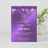 Parties scintillant violet métallique Invitation d (Debout devant)