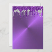 Parties scintillant violet métallique Invitation d (Dos)