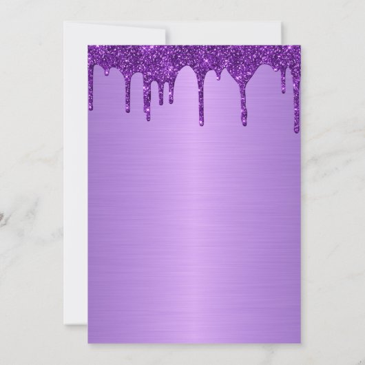 Parties scintillant violet métallique Invitation d (Dos)
