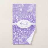 Parties scintillant violet Personnaliser les servi (Serviette à main)